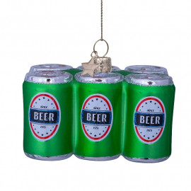 Anhänger Glasornament Sixpack Bier