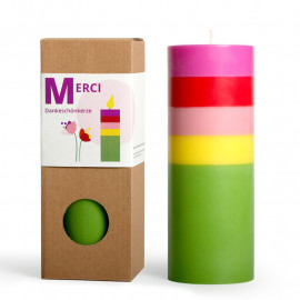 Stumpenkerze MERCI, Dickes Dankeschön