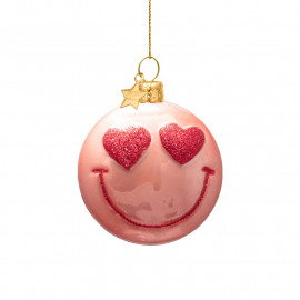 Anhänger Glasornament Smiley Herz