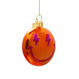 Anhänger Glasornament Smiley Blitz