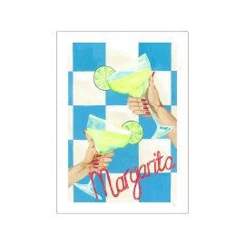 Poster A4 margarita art print, Violets Print House