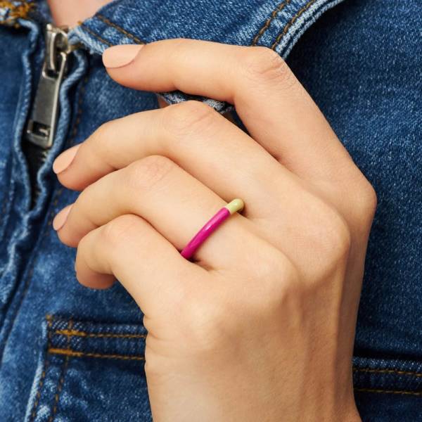 Lulu Copenhagen_Ring Double Color plum_silk light green 55_2