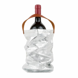 Wine Bag mit Henkel metallic silber