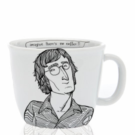 Tasse "the naked pacifist", John says : “ imagine there's no coffee ?! ”