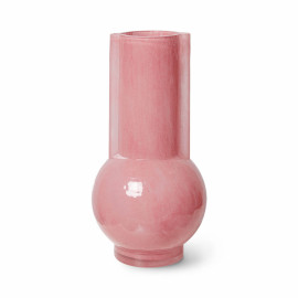 Glass Vase flamingo pink milky glass